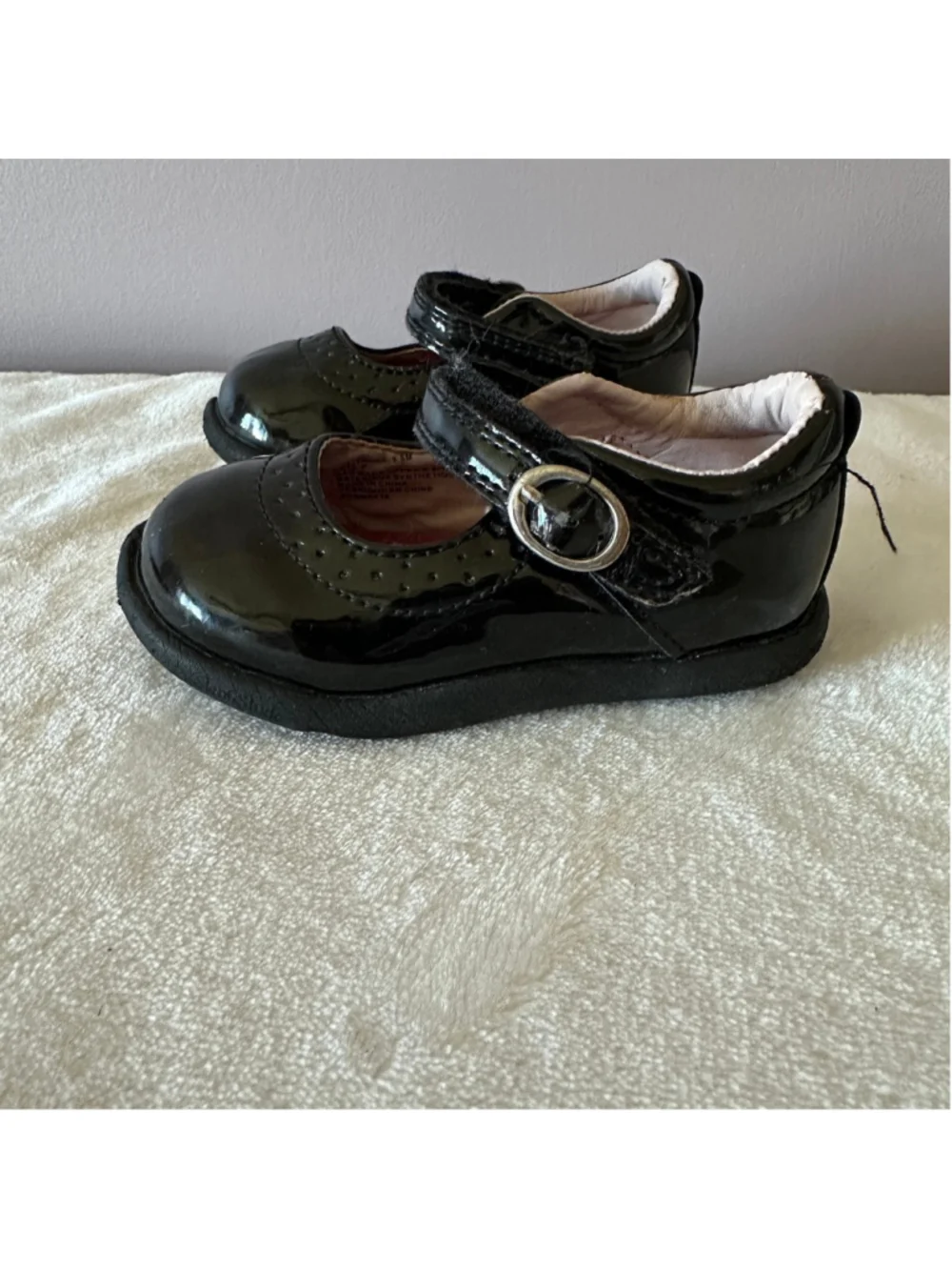 Baby Step & Stride Ready for Wide Feet Black Patent Mary Jane Shoes 3.5W